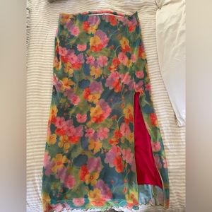 NWT urban outfitters mid length straight fit floral skirt